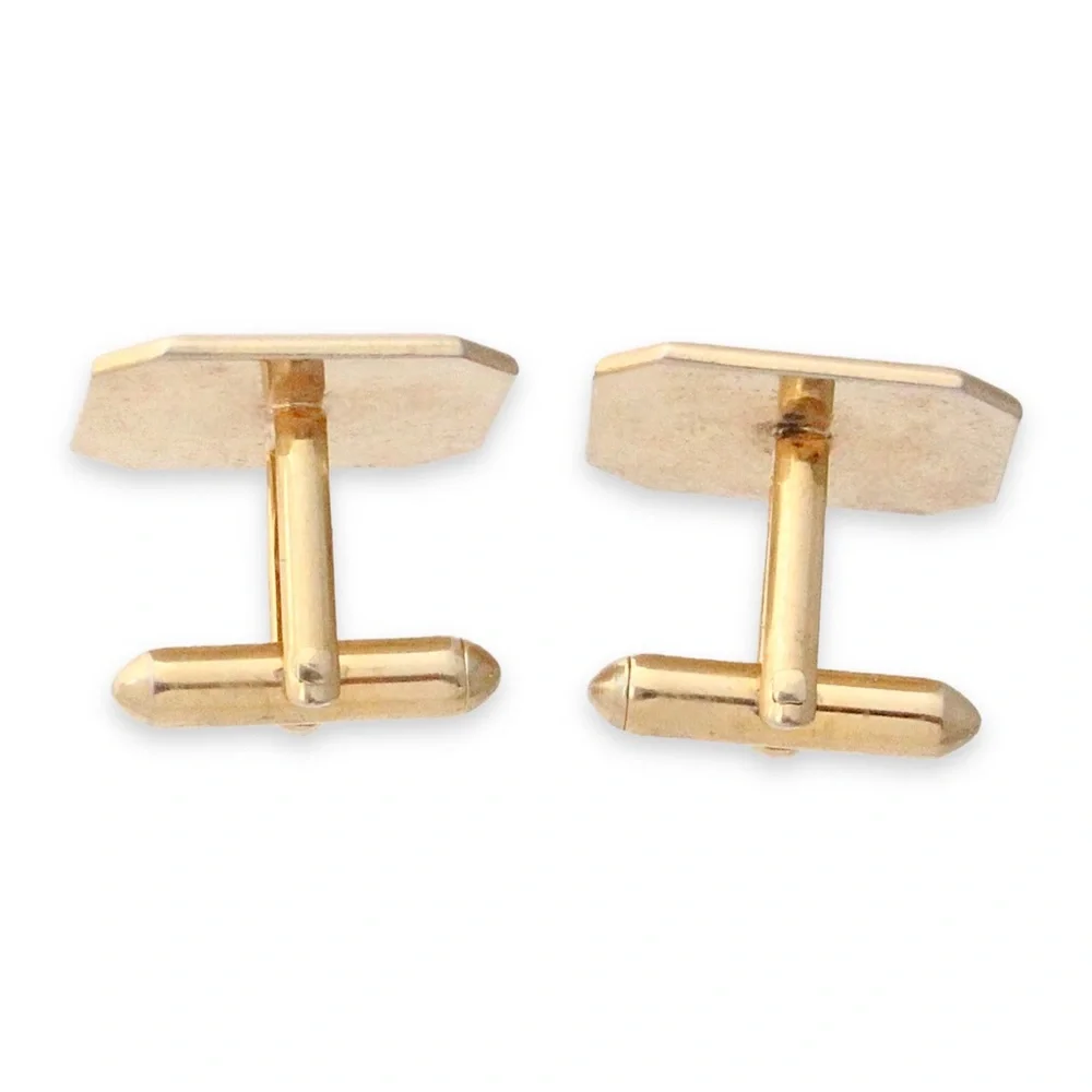 Vintage Swank Letter J Cufflinks Mixed Metal Gold & Silver Tone Large Cuff Links
